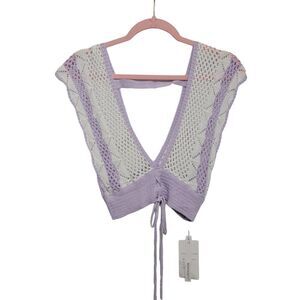 Meerokeety Cardigan White Purple Size S Coquette